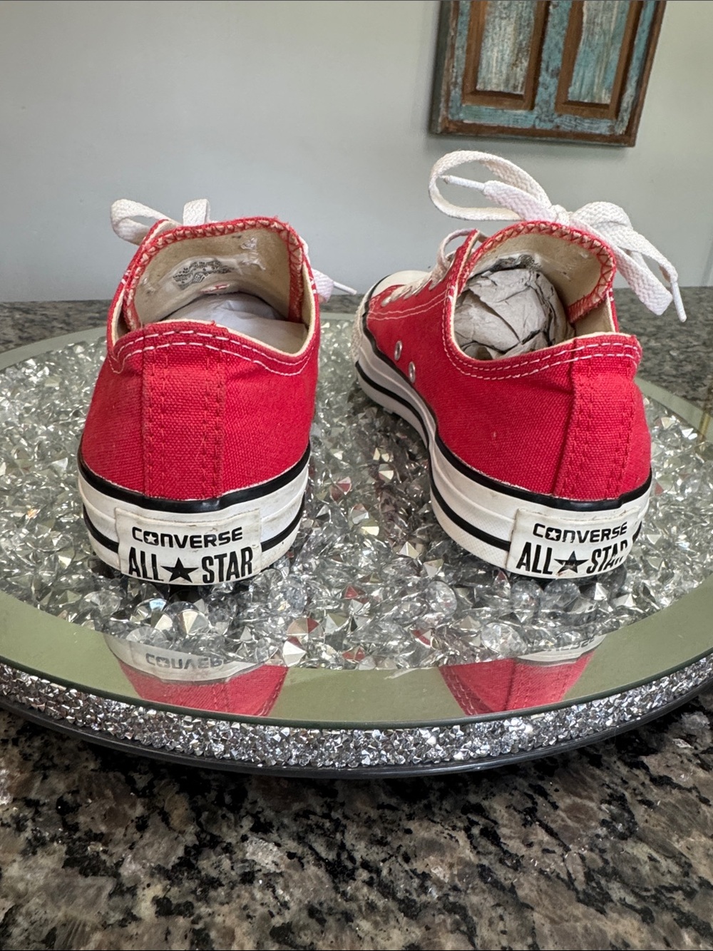 Converse all star Red Low Top canvas Sneakers 7 - Picture 7 of 14